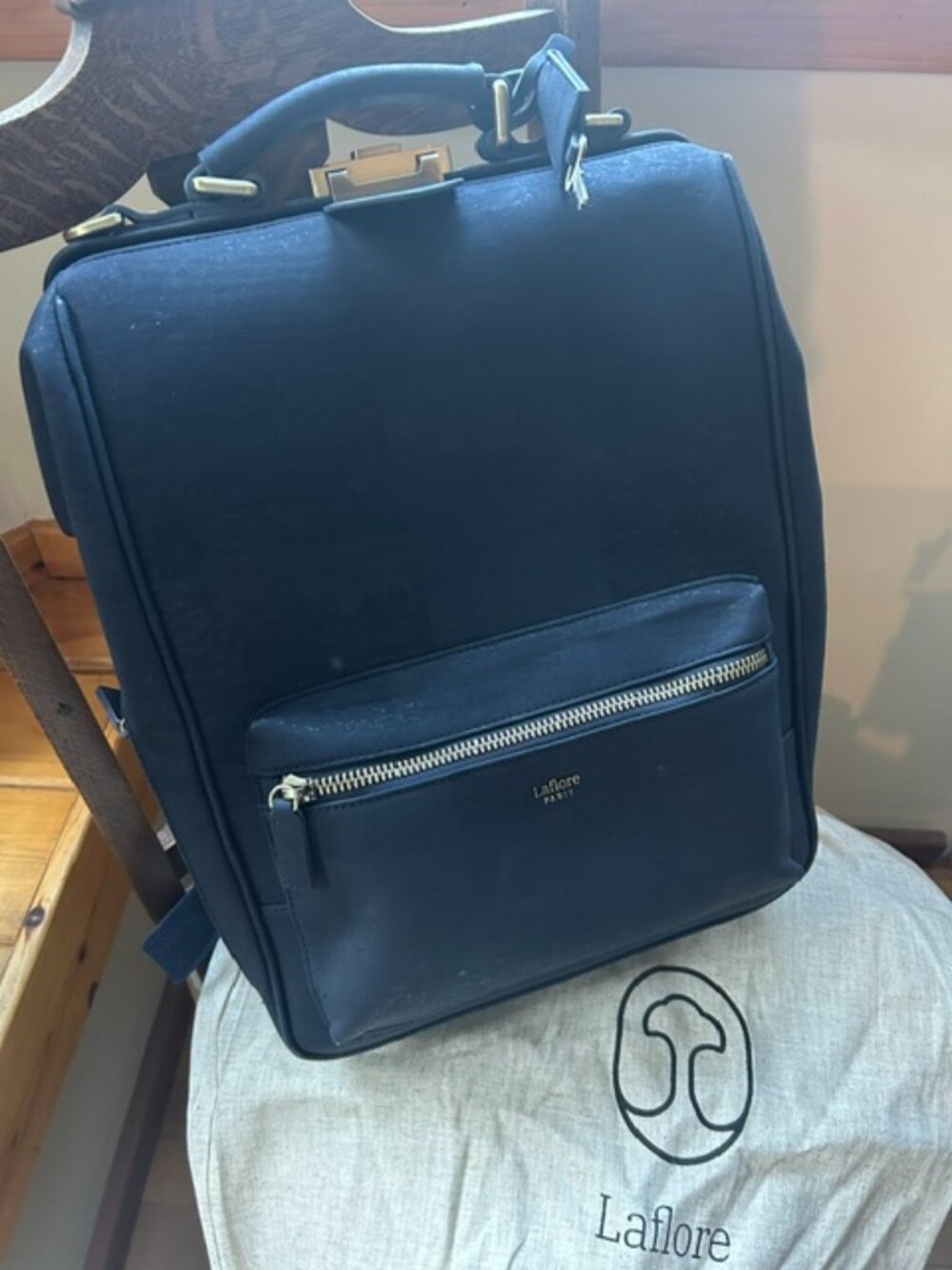 La Flore Paris LeBobo Navy Blue Cork Backpack (Unisex)